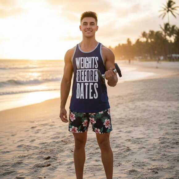 Weights Before Dates Bioworld Workout Tank Top SZ Mens Medium - Picture 5 of 7